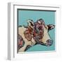 Farm Collage on Teal II-Gina Ritter-Framed Art Print