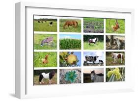 Farm Collage-miff32-Framed Art Print