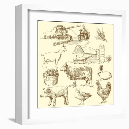 Farm Collection-canicula-Framed Art Print