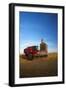 Farm Combine Parked by Silo, Palouse Country, Washington, USA-Terry Eggers-Framed Photographic Print