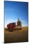 Farm Combine Parked by Silo, Palouse Country, Washington, USA-Terry Eggers-Mounted Photographic Print