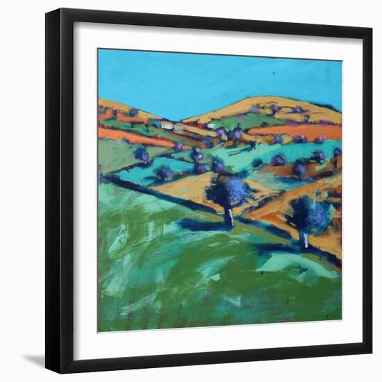 Farm Cornwall, 2021 (acrylic on board)-Paul Powis-Framed Giclee Print