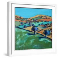 Farm Cornwall, 2021 (acrylic on board)-Paul Powis-Framed Giclee Print