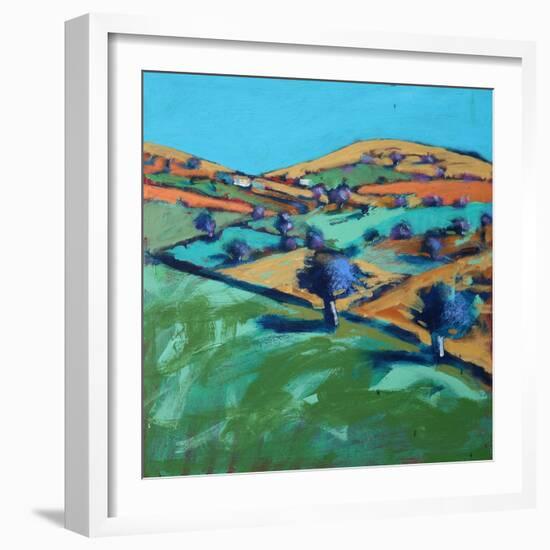 Farm Cornwall, 2021 (acrylic on board)-Paul Powis-Framed Giclee Print