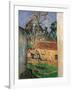 Farm Courtyard in Auvers-Paul Cézanne-Framed Giclee Print