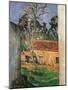 Farm Courtyard in Auvers-Paul Cézanne-Mounted Giclee Print