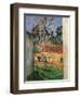 Farm Courtyard in Auvers-Paul Cézanne-Framed Giclee Print