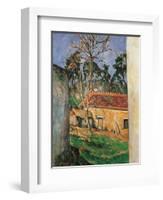 Farm Courtyard in Auvers-Paul Cézanne-Framed Giclee Print