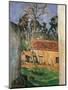 Farm Courtyard in Auvers-Paul Cézanne-Mounted Giclee Print