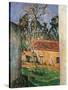 Farm Courtyard in Auvers-Paul Cézanne-Stretched Canvas