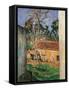 Farm Courtyard in Auvers-Paul Cézanne-Framed Stretched Canvas