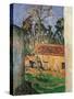 Farm Courtyard in Auvers-Paul Cézanne-Stretched Canvas