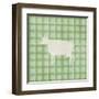 Farm Cow on Plaid-Elizabeth Medley-Framed Art Print