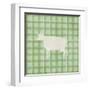 Farm Cow on Plaid-Elizabeth Medley-Framed Art Print