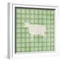 Farm Cow on Plaid-Elizabeth Medley-Framed Art Print