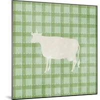 Farm Cow on Plaid-Elizabeth Medley-Mounted Art Print