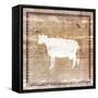 Farm Cow Silhouette-Elizabeth Medley-Framed Stretched Canvas