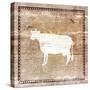 Farm Cow Silhouette-Elizabeth Medley-Stretched Canvas