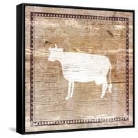 Farm Cow Silhouette-Elizabeth Medley-Framed Stretched Canvas