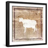 Farm Cow Silhouette-Elizabeth Medley-Framed Art Print