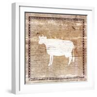 Farm Cow Silhouette-Elizabeth Medley-Framed Art Print