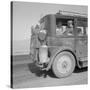 Farm family drive away from the Dust Bowl, 1936-Dorothea Lange-Stretched Canvas