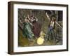 Farm Family Frightened by Ball Lightning-null-Framed Giclee Print