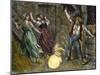 Farm Family Frightened by Ball Lightning-null-Mounted Giclee Print