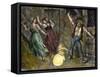 Farm Family Frightened by Ball Lightning-null-Framed Stretched Canvas