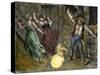 Farm Family Frightened by Ball Lightning-null-Stretched Canvas