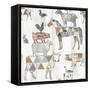 Farm Family Pattern IV-Courtney Prahl-Framed Stretched Canvas