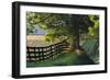 Farm Fence at Sunrise, Oldham County, Kentucky-Adam Jones-Framed Photographic Print