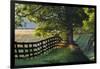 Farm Fence at Sunrise, Oldham County, Kentucky-Adam Jones-Framed Photographic Print