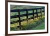 Farm fence at sunrise, Oldham County, Kentucky-Adam Jones-Framed Premium Photographic Print