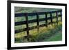 Farm fence at sunrise, Oldham County, Kentucky-Adam Jones-Framed Premium Photographic Print