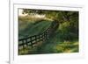 Farm fence at sunrise, Oldham County, Kentucky-Adam Jones-Framed Premium Photographic Print