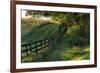 Farm fence at sunrise, Oldham County, Kentucky-Adam Jones-Framed Premium Photographic Print