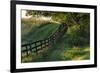 Farm fence at sunrise, Oldham County, Kentucky-Adam Jones-Framed Premium Photographic Print