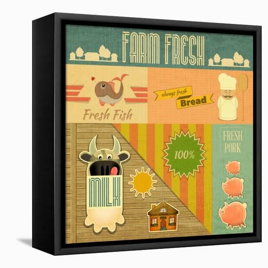 Farm Fresh Organic Products-elfivetrov-Framed Stretched Canvas