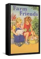 Farm Friends, Children with Rabbits-null-Framed Stretched Canvas