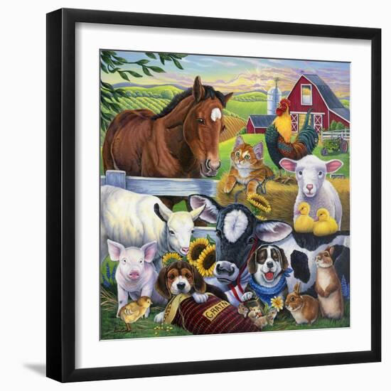 Farm Friends-Jenny Newland-Framed Premium Giclee Print