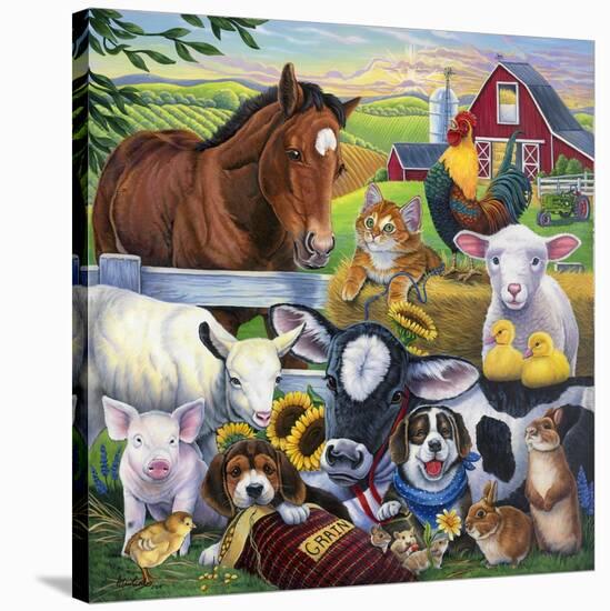 Farm Friends-Jenny Newland-Stretched Canvas