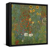 Farm Garden with Sunflowers, 1905-06-Gustav Klimt-Framed Stretched Canvas