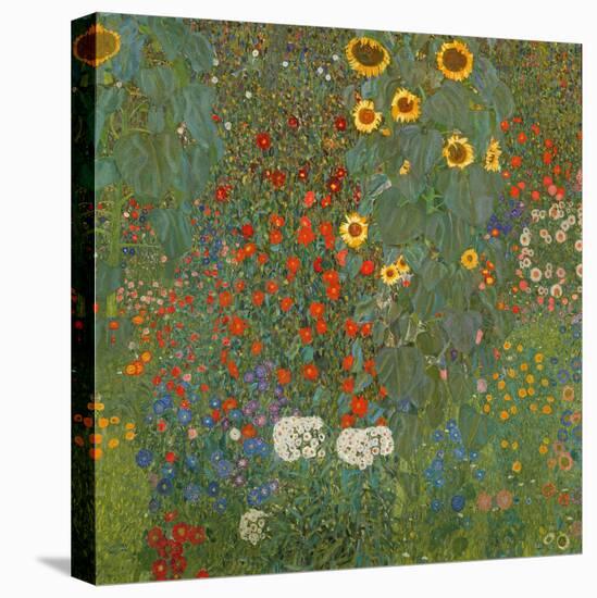 Farm Garden with Sunflowers, 1905-06-Gustav Klimt-Stretched Canvas