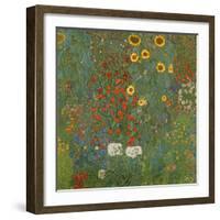 Farm Garden with Sunflowers, 1905-06-Gustav Klimt-Framed Giclee Print