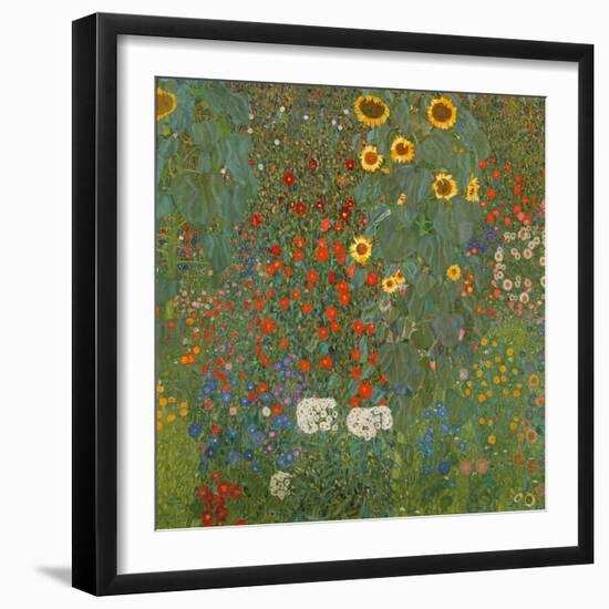 Farm Garden with Sunflowers, 1905-06-Gustav Klimt-Framed Giclee Print