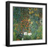 Farm Garden with Sunflowers, 1906-Gustav Klimt-Framed Art Print