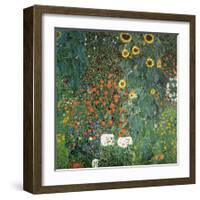 Farm Garden with Sunflowers, 1906-Gustav Klimt-Framed Art Print