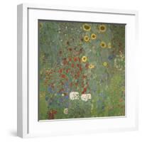 Farm Garden with Sunflowers, around 1905/1906-Gustav Klimt-Framed Giclee Print