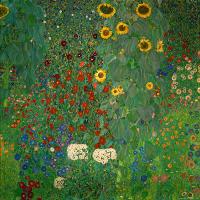 Farm Garden with Sunflowers, c.1912-Gustav Klimt-Framed Art Print